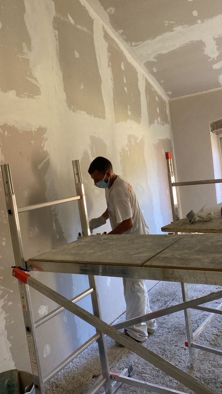 Freshly re-plastered walls in a Sheffield home