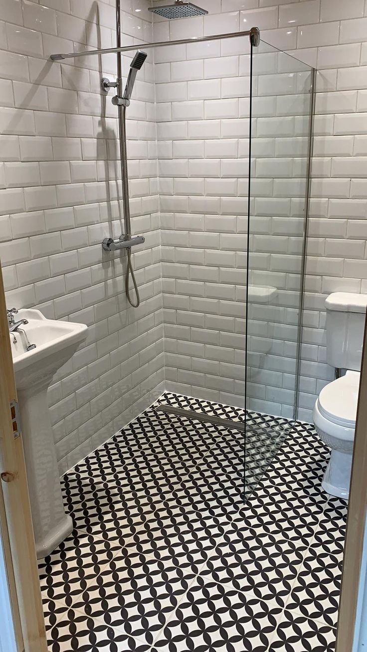Tiled wet room in a UK home