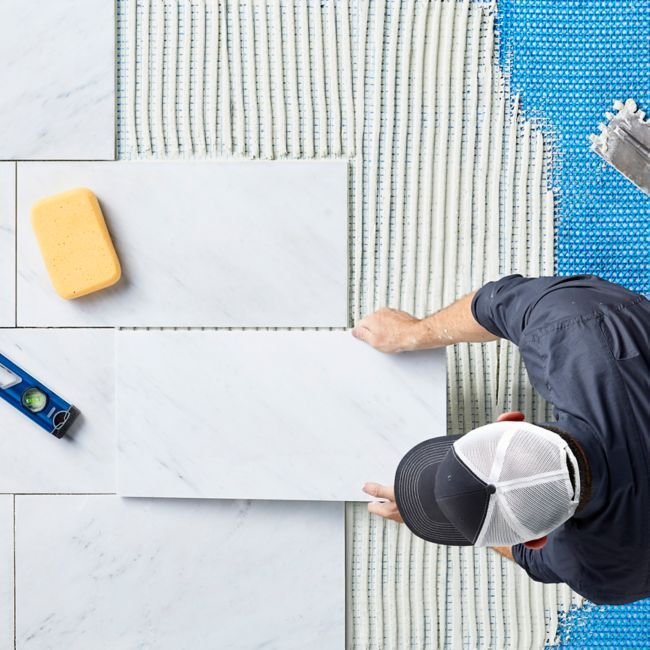Floor tiling in a Leeds home