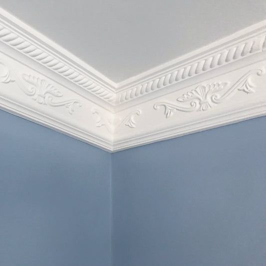 Plaster cornice and ceiling rose in an Edinburgh home