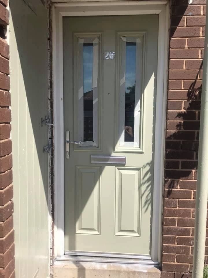 Repainted front door on a York home